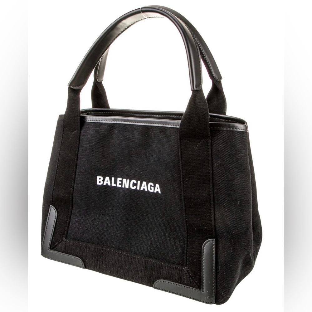 BALENCIAGA Cabas Black Top Handle Bag w/ zipper pouch - Authentic